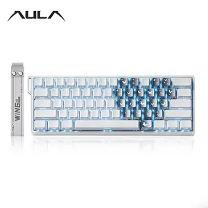 AULA Win60 HE wired game keyboard, 60% arrangement, 61-key portable mini layout, cool RGB lighting effect, sensitive magnetic axis, high-performance chip, compatible with Windows/AMC system, suitable for e-sports office.