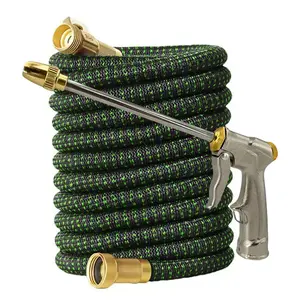 Retractable Magic Garden Hose - With High-Pressure Nozzle - Durable Rubber - 3-4inch US Standard Connector - Available in Various Lengths for Lawn Watering and Cleaning