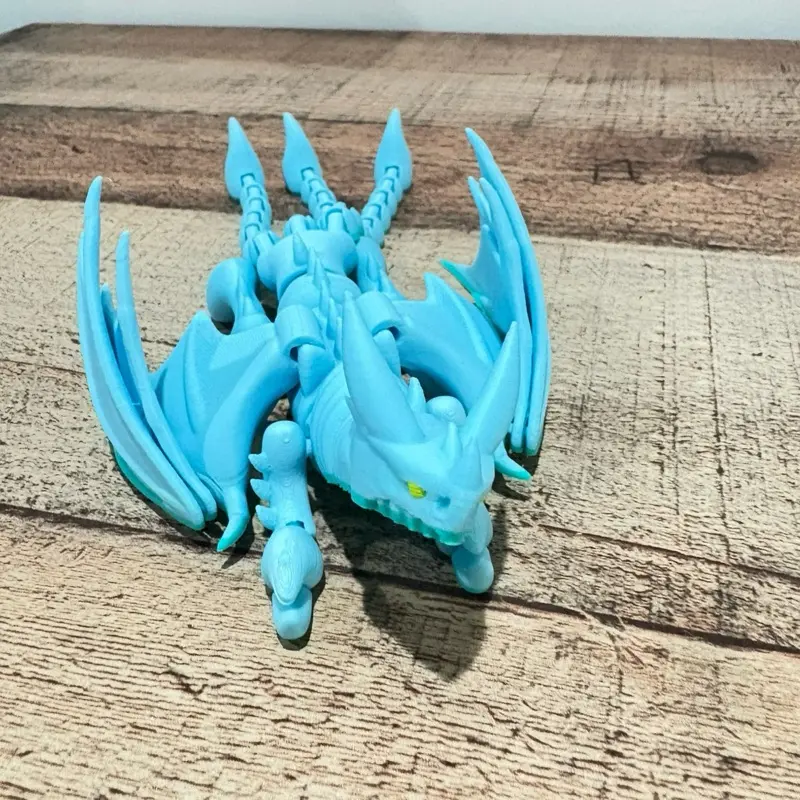 3D Printing Blue Dragon Toy Figure with Detailed Wings and Sharp Claws for Kids, adulta and collectors. How to train a Dragon.