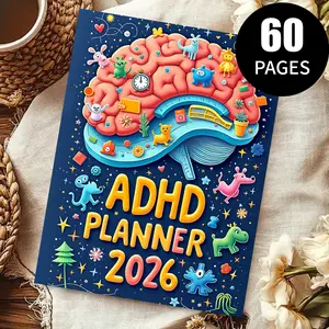 ADHD Cleaning Planner | 60-Page Life Management Notebook. With Yearly/Monthly/Daily Plans, Cleaning Checklist, Wellness Tracker, Budget & Goal Tools. Built for focus, eases household stress, builds routines, organizes chores & life easily.
