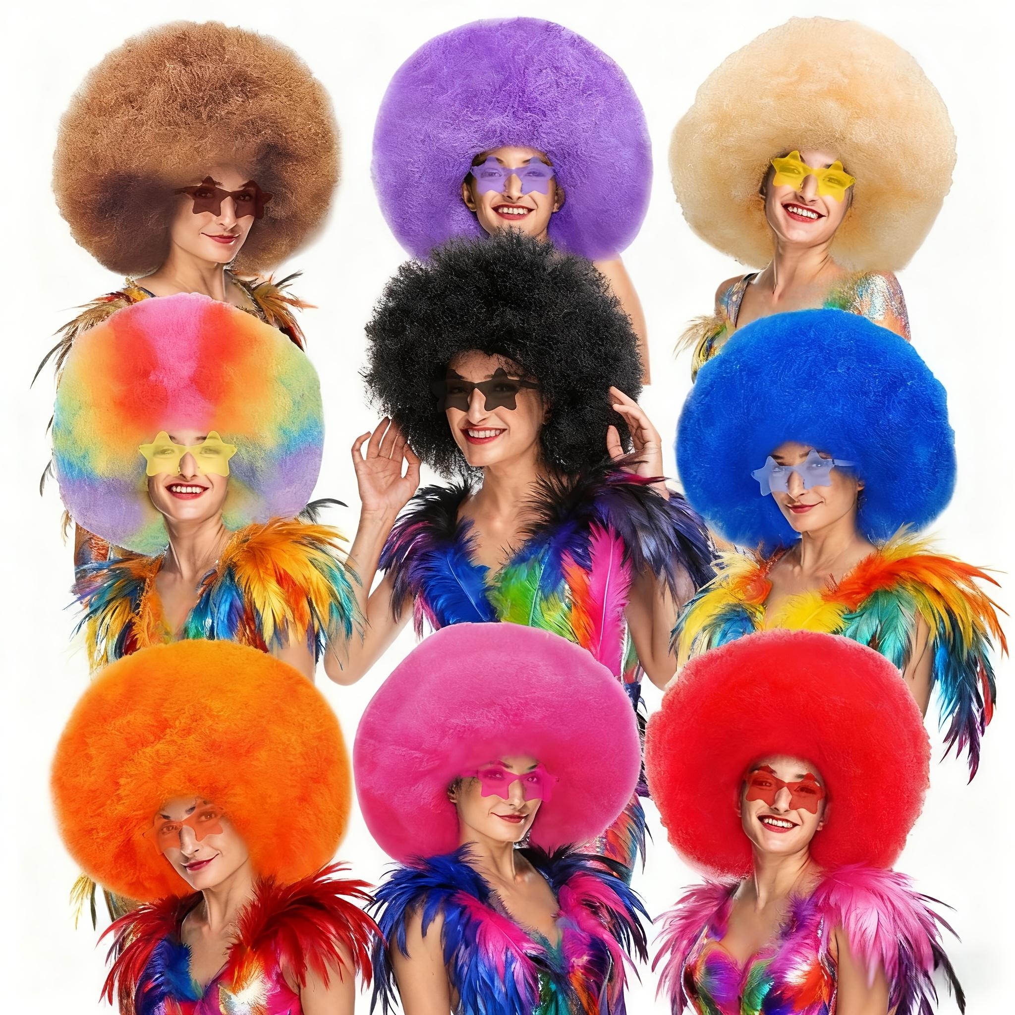 Discount Promotion on Colorful Curly Clown Wigs for Costume Parties, Complete with Funny Glasses And a Hairnet for Fans