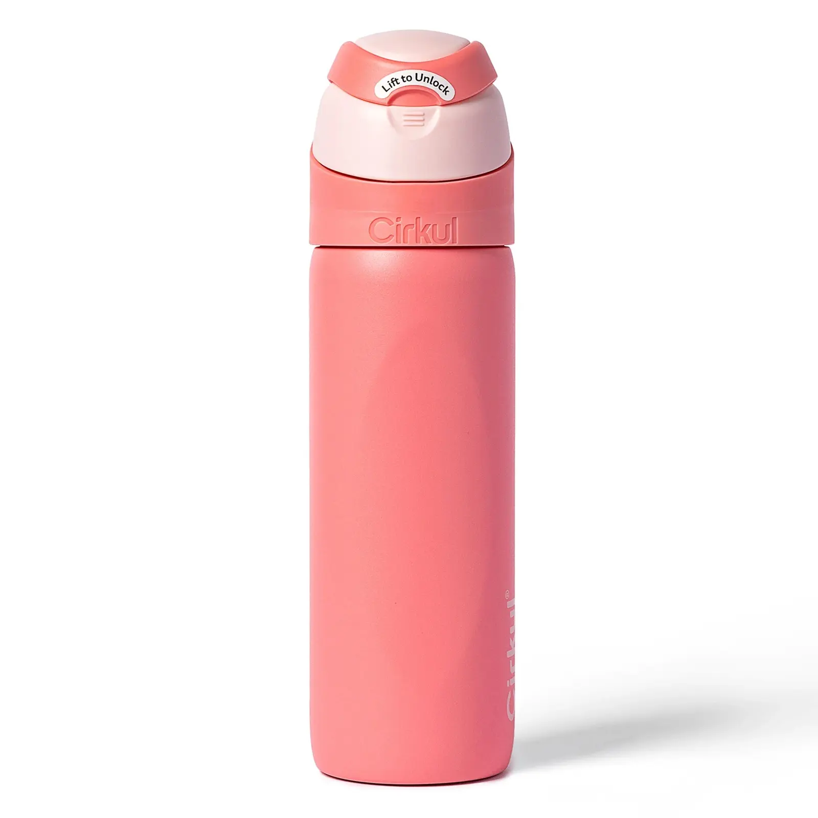 CIRKUL 26oz Reusable Stainless Steel Double Wall Insulated Water Bottle with StrawSip Flip Lid, Leakproof Portable Charmed Coral Kitchenware Tumbler, Leakproof Tumbler