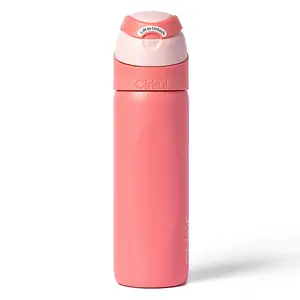 CIRKUL 26oz Stainless Steel Double Wall Insulated Water Bottle with StrawSip Flip Lid, Leakproof Portable Tumbler, Charmed Coral Kitchenware Drinkware, Insulation, Leakproof Tumbler