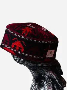 PTM Handmade Premium Quality Manzoor Pashteen Cap - Afghan Mazari Cap for Men and Women - Wool Material - Versatile and Comfortable - Available in Adult and Kids Sizes