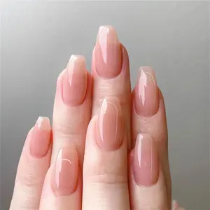 Short Coffin Fake Nail, 24pcs French Style Press on Nails with Nail File & Jelly Glue, Removable Full Cover Artificial Fake Nail, Women Girls DIY Manicure, French Tips Nails