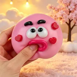 1pc Novel and cute stress relieving toys, fun face dog face exchange soft glue, relieve anxiety, fun interactive design, cute desktop accessories suitable for office workers, party gifts, holiday gift creativity, perfect gift selection
