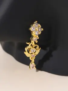 Angel Wings Nose Ring, No Piercing Required, Non Piercing Jewelry, Unisex Jewelry, Daily Wear, Party Accessory, Zircon Stone, Sparkling Zircon Inlay, Metal Coating, Copper Chain