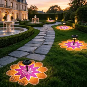 Solar LED Projector Light, Auto Switch with 4 Flower Patterns, Outdoor Waterproof Garden Lamp, Lawn Path Courtyard Patio Decor, Pathway Lighting