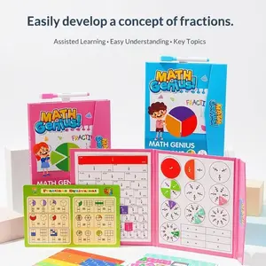 Magnetic Math Fraction Learning Set with Fraction Tiles and Circles, Math Manipulatives Montessori Learning Toy for Learning Fractions and Developing Early Math Skills