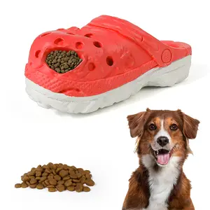 Petopia Durable Rubber Slipper Toy Interactive Puppy Toy for Aggressive Chewers Indestructible Dog Toy for Training and Cleaning Teeth Geometric Shape Safe for Shoe Cabinet Apply Undo Red & Yellow Options