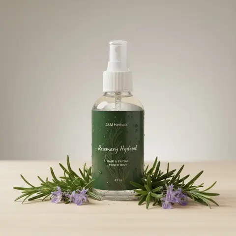 Organic Rosemary Hydrosol Haircare Spray - 4oz Alcohol-Free, Plant-Based, Non-Toxic, Fragrance-Free, Non-Greasy Moisture Tonic for Scalp Care, Frizz Control, Hydrated Hair (Rosemary Water Spray)