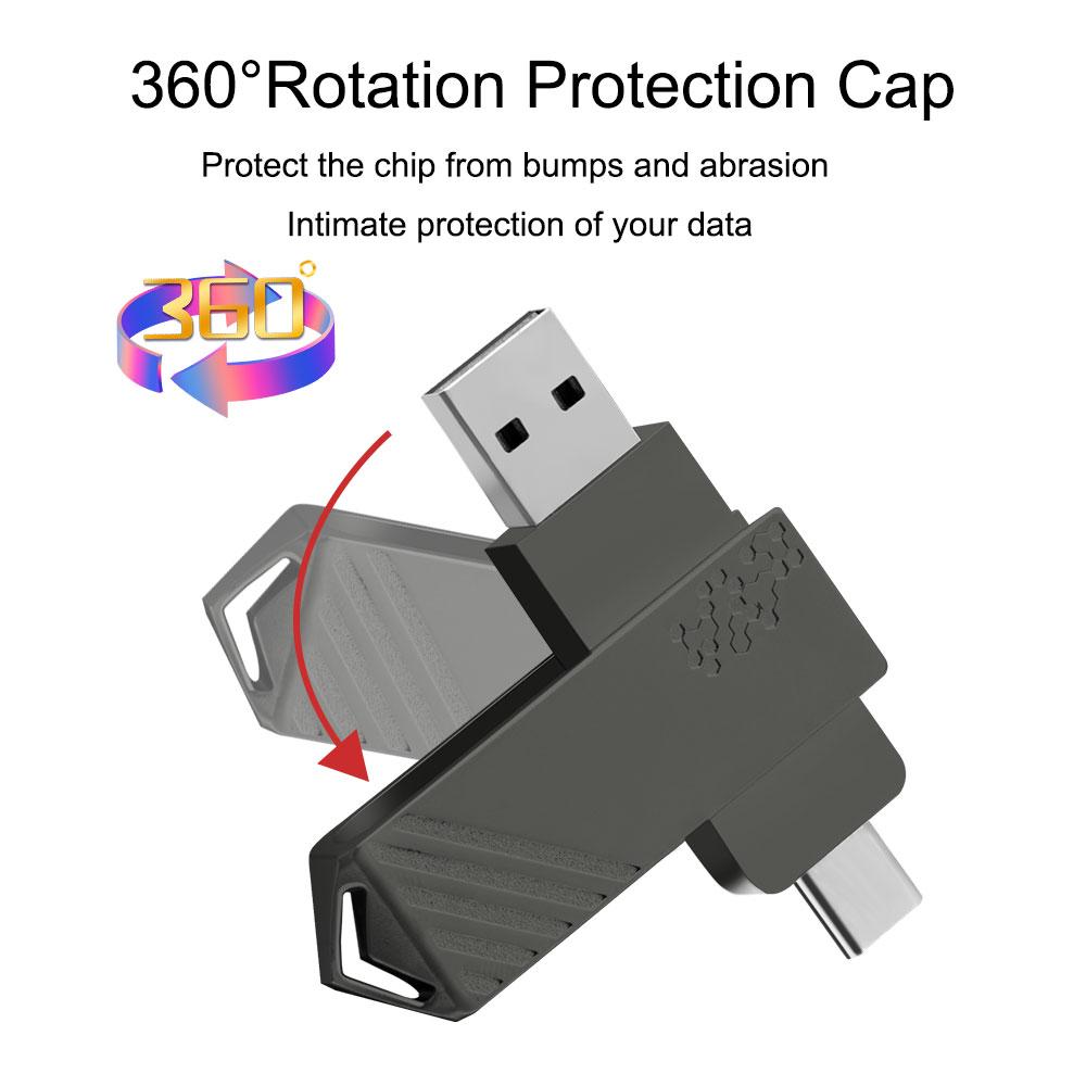 High Speed Solid State USB Drive 1TB Mobile Phone Hard Drive Type-C Dual Interface Mobile Computer Large Capacity USB Drive