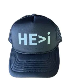 He’s Great Than I Hat HE>i - Black Stylish Trucker Cap with Bold HE>I Design for Everyday Wear