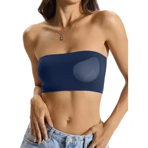 Womens Padded Double Lined Tank Top Bandeau Strapless Tube Tops Crop Backless Shirts Sexy Going Out Tops 2026