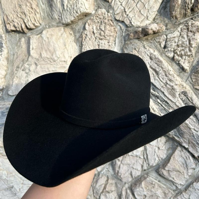 Texana Twinstone 4X Estilo Joan Sebastián Classic Black Felt Cowboy Hat with Wide Brim