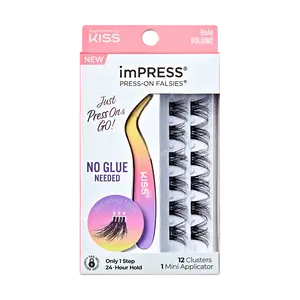 Impress Falsies Self Adhesive Eyelashes, 12 Lash Clusters + Applicator - Bold