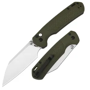 CJRB Large Pyrite-Light J1945L AR-RPM9 Steel Blade G10 Handle Folding Knives, Green