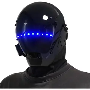 Punk Mask Cosplay for Men, Futuristic Cosplay Costume Accessory, Techwear Punk Helmet for Halloween