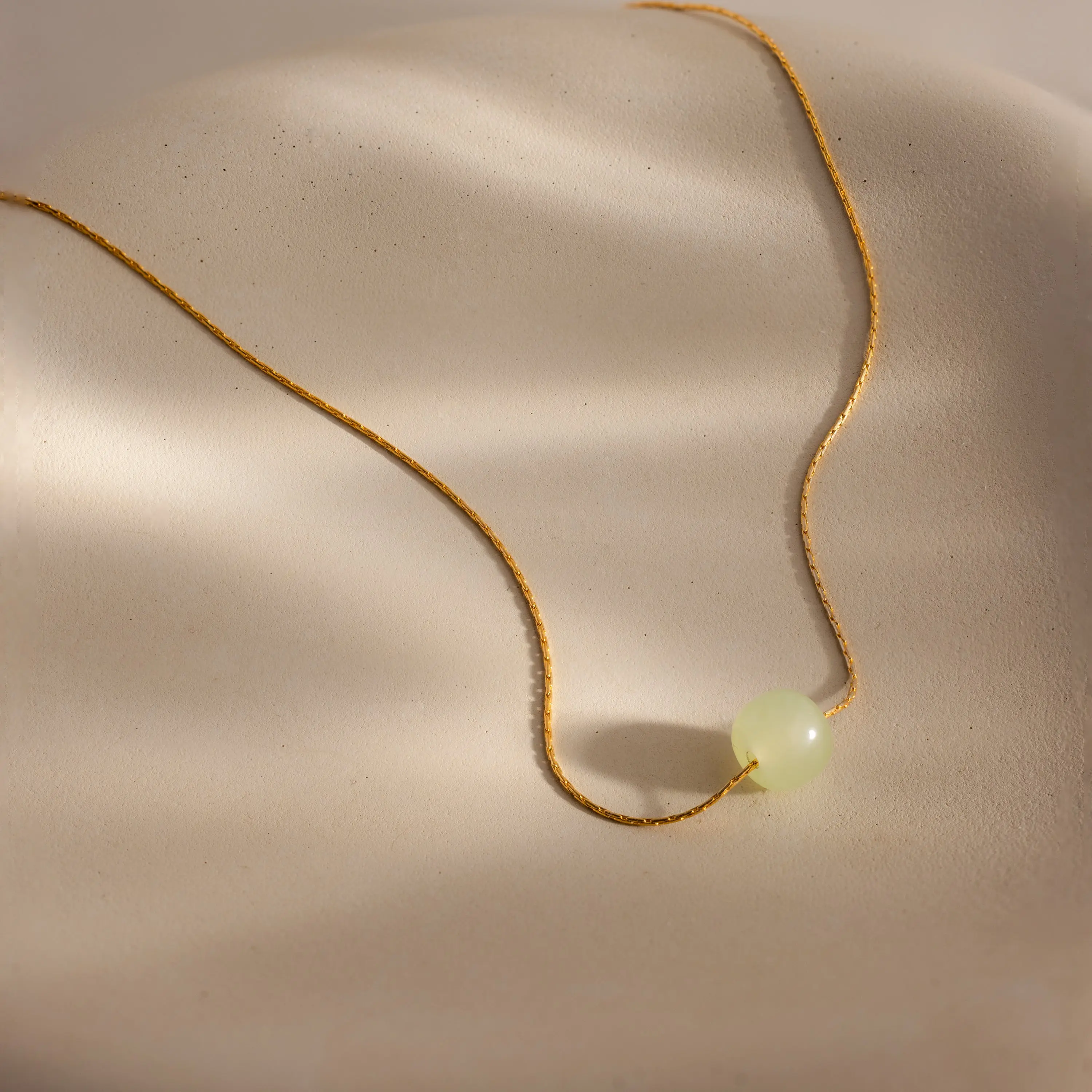 Jade Bead Necklace by Caitlyn Minimalist - Dainty Green Gemstone Necklace - Layering Charm Necklace - Crystal Jewelry - Gift for Her