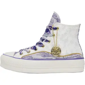 Converse All Star Lift High-Top Canvas Sneakers for Women in White and Purple, Durable and Trendy Trending Shoes, House White Official Shoes to Get / Maison Mihara