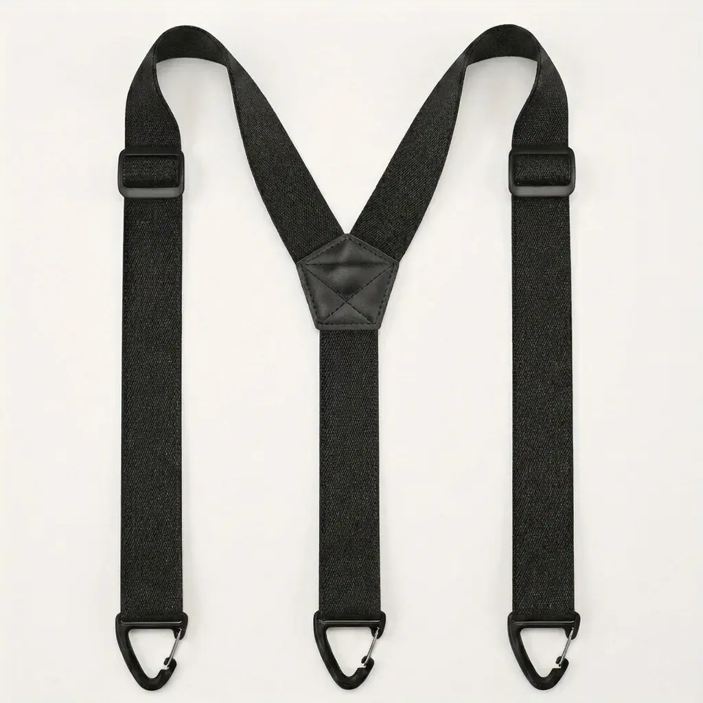 Stealth Hidden Suspenders for Hiking - 1.48" Premium-Stretch Comfort Wide Strap, 3-Snap Loops, X-Back Architecture, Invisible Under-Shirt Design, Custom Fit Men's Safety Harness Kit