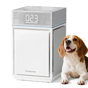 Pureborne PB6866 Air Purifier for Large Rooms Up to 3600 ft² with PM2.5 Monitor, H13 HEPA Filter, Auto Mode, Quiet Casters, 4 Fan Speeds, 12 Timer, Ideal for Pet Hair Dander Odor Allergies