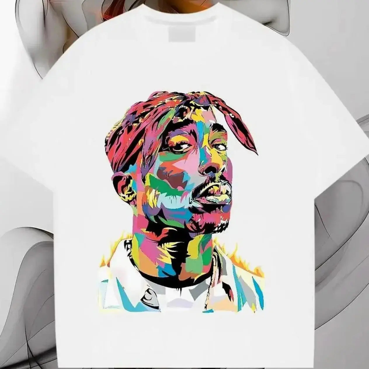 Vintage TuPac Graphic Tee Tupac Shakur Shirt 90S Merch Rapper Hip Hop Legends Tshirt for Men Women Fitted Short Sleeve Crew Neck Casual Rock Summer Unisex 100% Cotton ETE