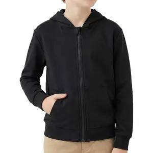 Boys Zip up Hoodie Soft Solid Classic Full Zip Hooded Sweatshirts for Kids (3-14 Years)Gift
