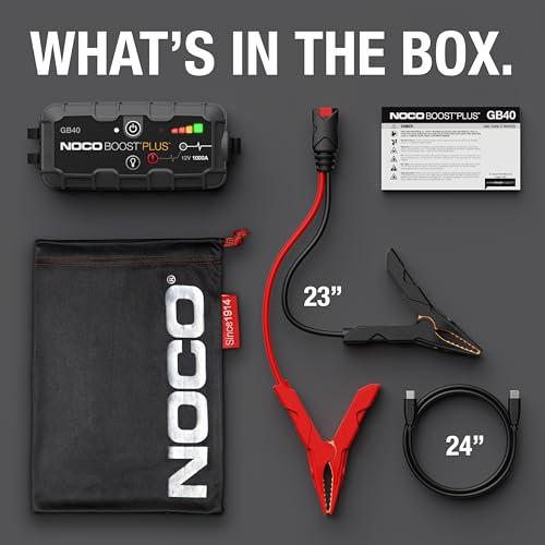 NOCO Boost Plus GB40 1000A UltraSafe Jump Starter for 6.0L Gasoline and 3.0L Diesel Engines