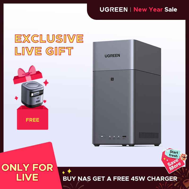 【LIVE ONLY】UGREEN NASync DH2300 2-Bay Desktop NAS, Support Capacity 60TB (Diskless), Remote Access, AI Photo Album, Beginner Friendly System, 4GB LPDDR4X RAM,1GbE, 4K HDMI, Network Attached Storage(Diskless),TikTokShopBlackFriday ,TikTokShopHolidayHaul