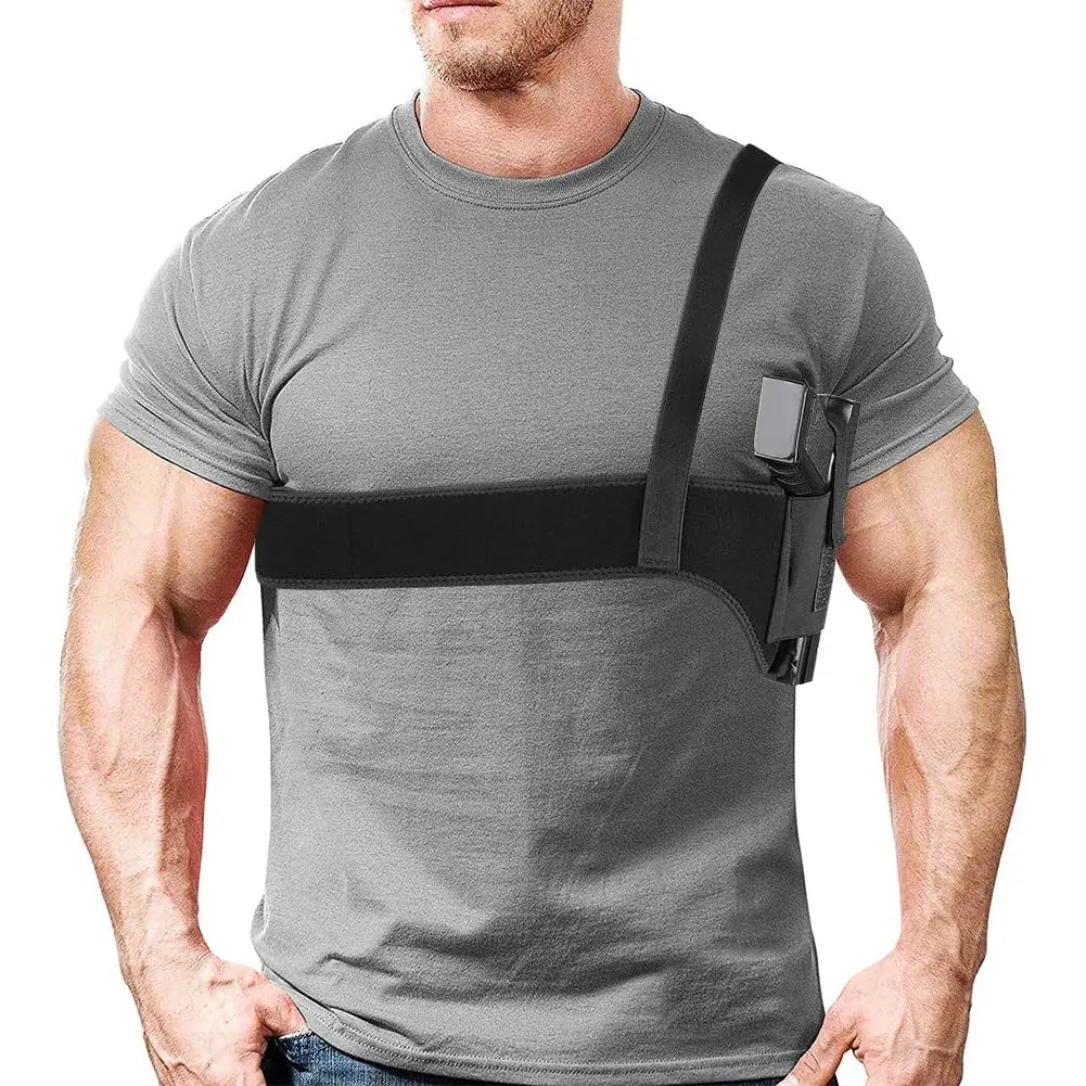 Ambidextrous Shoulder Holster for Concealed Carry Adults - Breathable Neoprene Underarm Gun Rig with Dual Magazine Pouch, Multi-Size, 30 to 50 Inches Adjustable Belt, Comfortable Unisex Hunting Gear for Different Situations