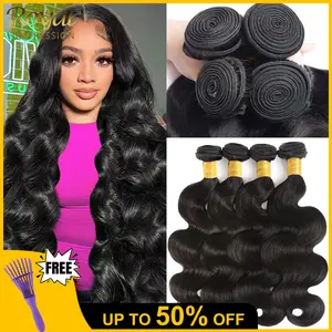 High Quality ROYAL IMPRESSION Brazilian Body Wave Virgin Human Hair Bundles 12A Human Hair Bundles 100% Unprocessed Brazilian Virgin Hair Quick Weave Extensions Natural Black