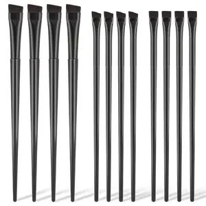 12 Pack Angled Eyeliner Brush Set Eyebrow Brushes, Flat Eyebrow Tint Brush, Ultra Thin Makeup Brush, Fine Slanted Eyebrow Brush Applicator, Eye Makeup Brush Applicator