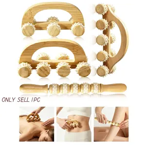 1pc Wooden Gear Massage Roller, Manual Multi-Functional Body Massager, Neck Relaxer for Home Use, Handheld Massage Tool