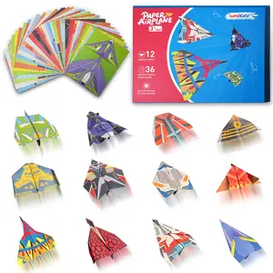 Paper Airplane Kits – 12 Classic Origami Designs, 36 Sheets – Creative World Record Paper Planes – Fun Airplane Toys & Birthday Gifts for Kids Ages 5-12 Boys and Girls