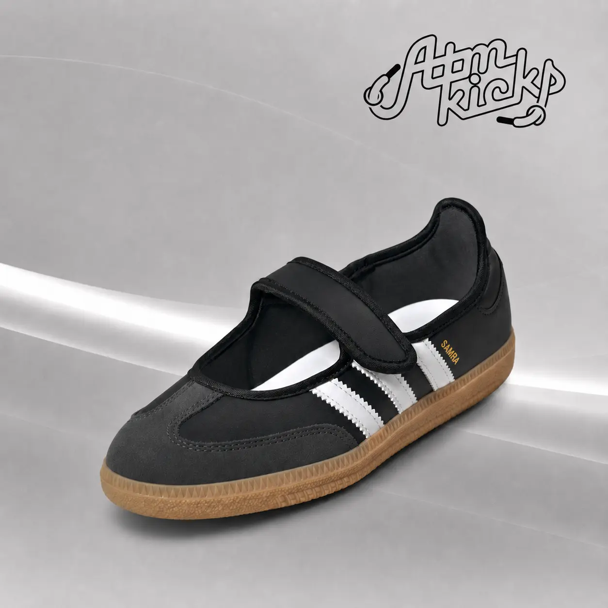 adidas Samba Jane Black White Gum (GS) Youth JR7437 Youth Authentic Shoes Footwear Sneaker Trainer Comfortable Walking Fashion Trending Gift