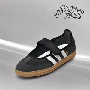 adidas Samba Jane Black White Gum (GS) Youth JR7437 Youth Authentic Shoes Footwear Sneaker Trainer Comfortable Walking Fashion Trending Gift