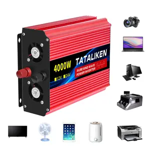 TATALIKEN Pure Sine Wave Inverter System, 3500/4000/5000W DC 24V to AC 110V Automotive Power Converter, Portable American Plug, Suitable for Mobile Phones & Laptops (Battery Not Included)