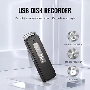 Compact USB Flash Voice Recorder - 1-Click Recording, 1-Click Saving, USB Port External Storage, Portable Multi-Functional Audio Device