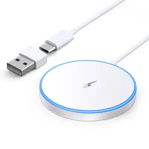 Wireless Charger for iPhone 17/16/15/14/13/12 Series AirPods 3/2/Pro/Pro 2 - LED Charging Pads
