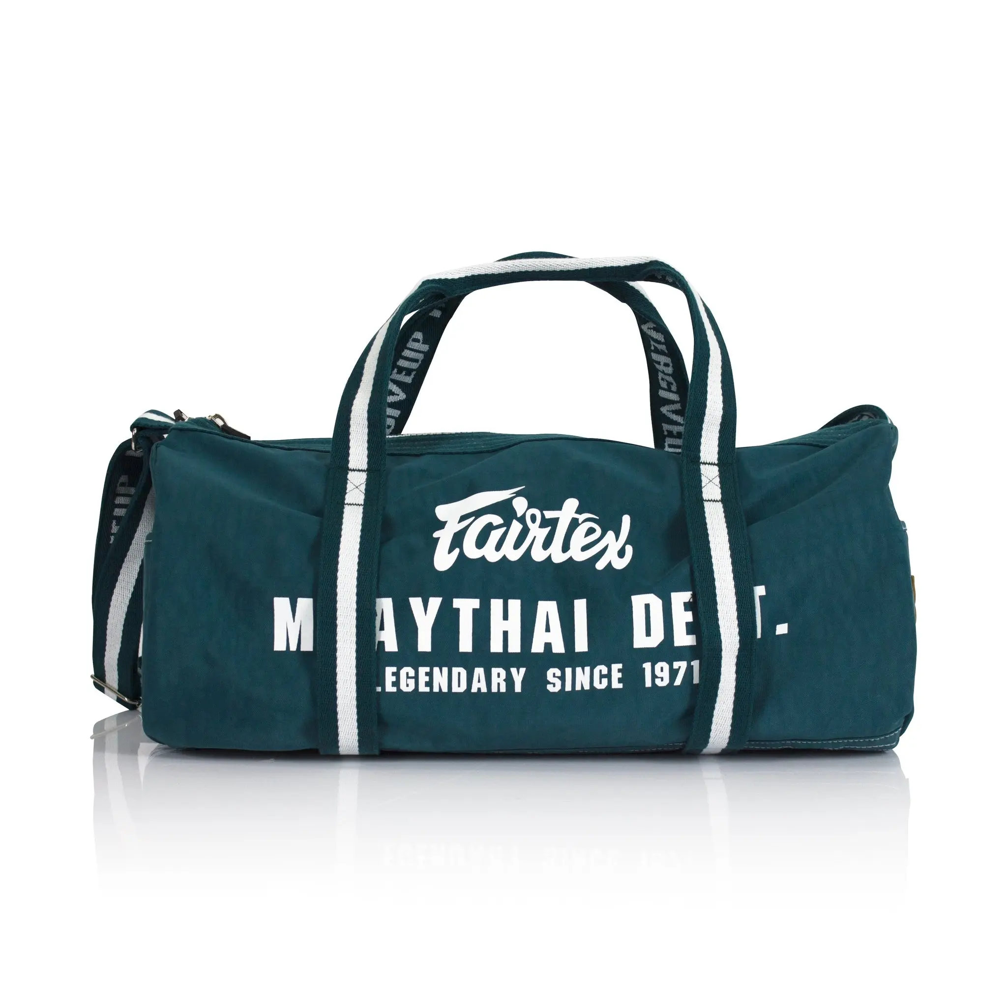 Fairtex BAG9 Retro-Style Barrel Gym Bag - Sturdy Polyester Athlete Backpack, Classic Retro-Style Design, Portable Unisex Casual Sports Bag with Zip, Multiple Pockets for Martial Arts, Travel