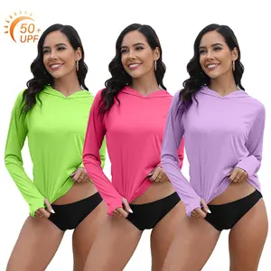 Women's 50+ Hoodie Shirt Long Sleeve T-Shirt for Hiking, Fishing, Outdoor Fitness, And Running, Lightweight Hoodie biker shorts women gym clothing men Plaid Wool Blend High Waist Skirt outdoorfun