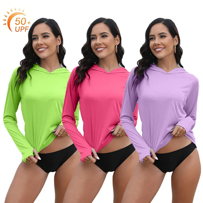 Women's 50+ Hoodie Shirt Long Sleeve T-Shirt for Hiking, Fishing, Outdoor Fitness, And Running, Lightweight Hoodie biker shorts women gym clothing outdoorfun