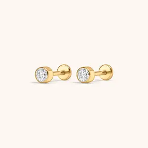 Celestial Crystal Bezel Solitaire Nap Earrings