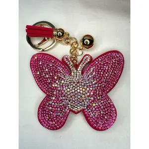 Bling Bag Charm Keychains - Roses and Butterflies