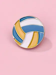 Creative Volleyball Sports Style Brooch, Fashion Brooch for Women & Men, Enamel Pin Suitable for Backpacks, Jeans, Scarves, Hats Decoration