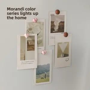 FaSoLa Creative Personalized Refrigerator Magnets Photo Holder Message Magnetic Stickers Light Luxury Style Heart-Shaped Magnetic Clips