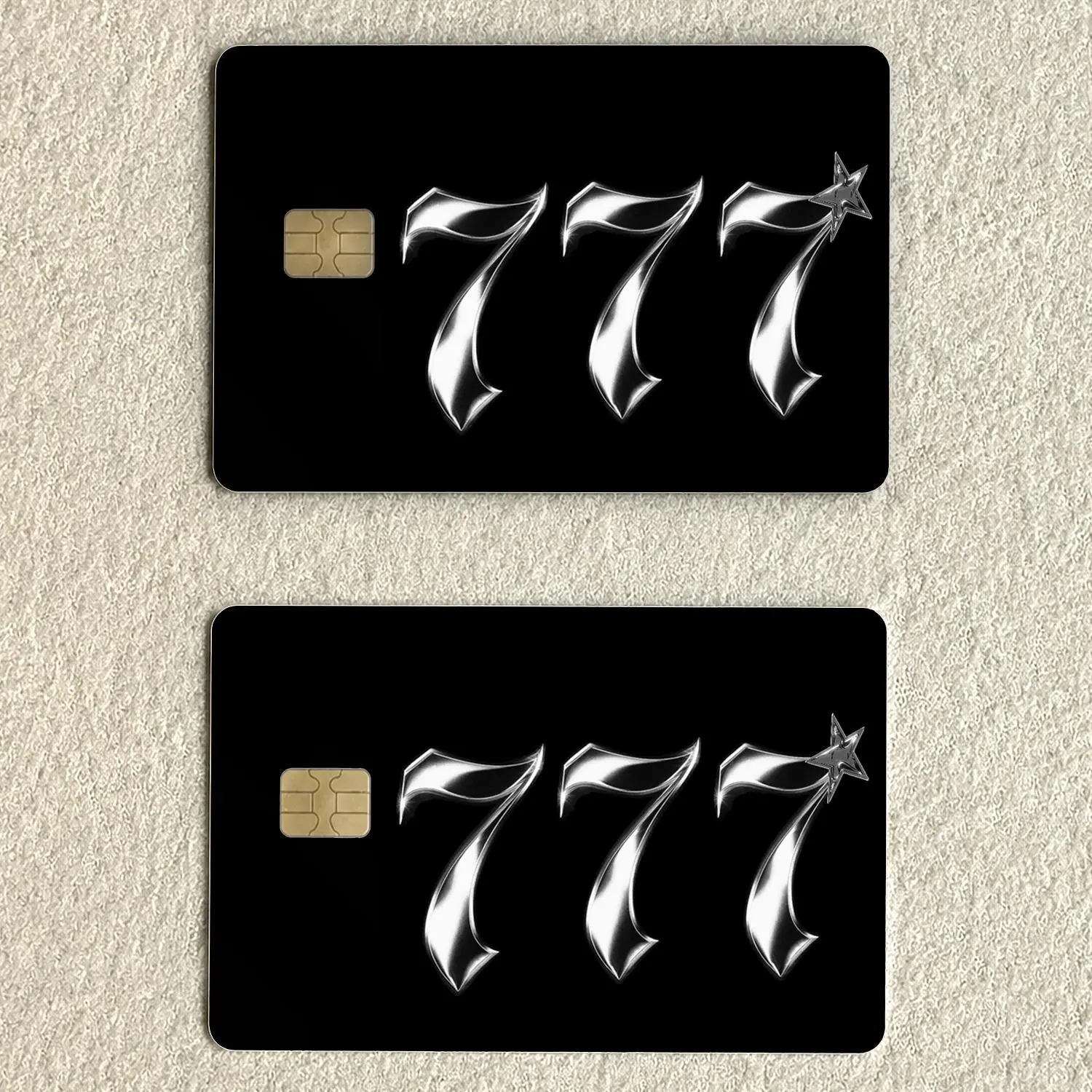Lucky 777 Credit Card Skin | Black Minimalist Card Sticker | Debit Card Vinyl Wrap
