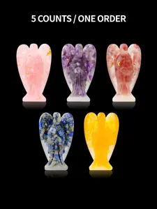 Natural Crystal Angel Design Ornament Set, Angel Shaped Decoration, Car Decoration, Home Decoration, Gift for Friends & Family