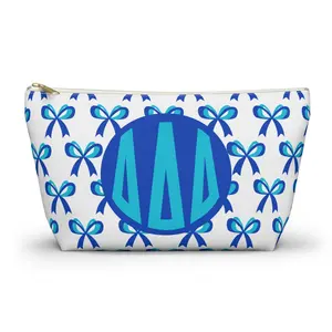 Tri Delta Monogram Bow Makeup Bag